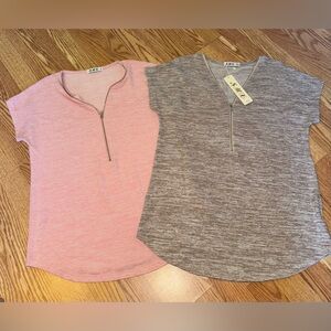 SMX Zippered V-Necks